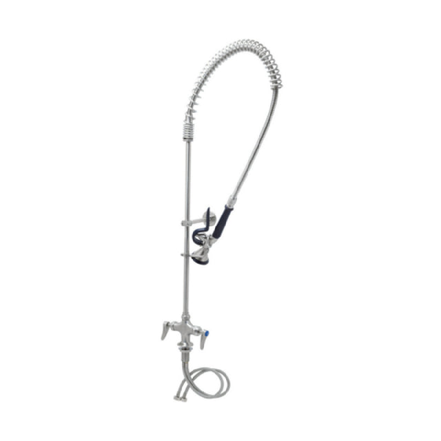 T&S Brass S-0113-CR-BY Single Hole Deck Mount Mixing Faucet 24” Riser 44” Flexible Hose With Heat Resistant Handle