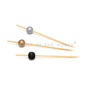 FOH AST014SIB82 Servewise® Disposable Picks 4-1/2" Silver Ball On Top