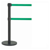 Aarco HBK-27GR HBK-27GR Form-A-Line™ System Dual Retractable Belt Style Has A Black Finish