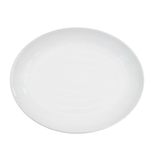 CAC China TGO-12C Tango Platter 10-1/2"L X 8-3/8"W X 1-1/4"H Oval