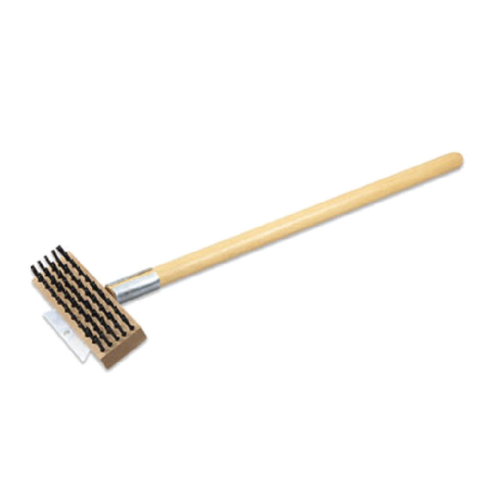 Alegacy Foodservice Products GB8704 Grill/Oven Brush With Scraper 7-1/2" X 3" Block 27" Handle Perpendicular To Brush