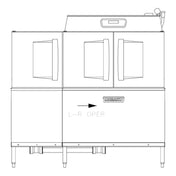 Hobart CLPS66EN-BAS+BUILDUP Conveyor Dishwasher Single Tank With A Power Scrapper