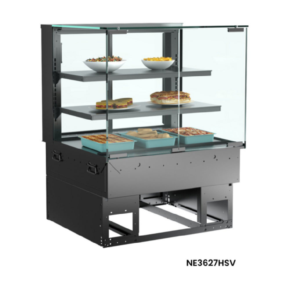Structural Concepts NE3627HSV Reveal® Service Heated Slide In Counter Case 35-3/4"W X 33"D X 27-7/8"H (above Counter) 47-1/8"H (overall)