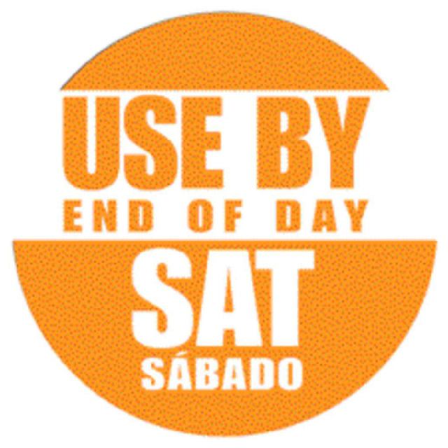 Hubert 25736 - Food Rotation Label, "Use By End Of Day Saturday", 3/4" Dia.