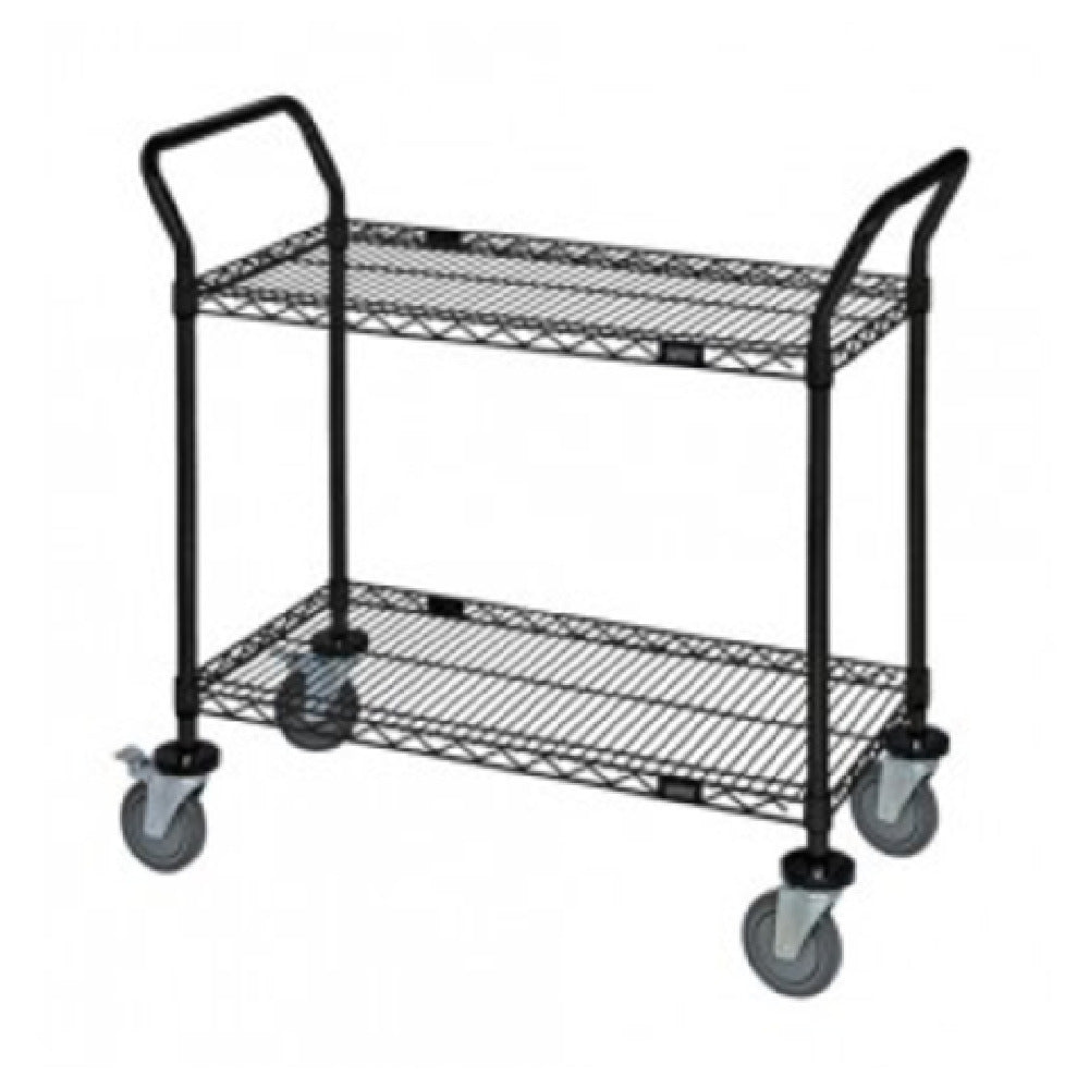 Quantum WRC-1848BK-2 Utility Cart 48"W X 18"D X 37-1/2"H (2) Wire Shelves