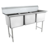 Empura EHD31818 - Sink, 63"W X 23.5"D X 44.25"H, (3) Compartment
