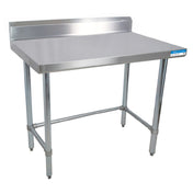 BK Resources QVTR5OB-8424 Work Table 84"W X 24"D X 39-3/4"H Overall Size 14/304 Stainless Steel Top With 5"H Backsplash
