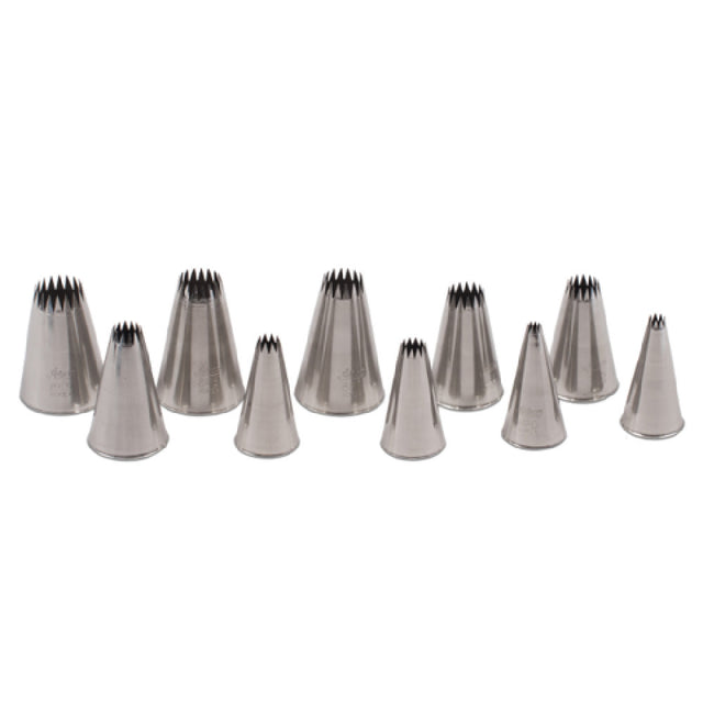 JB Prince B611 S Ateco Pastry Tube Tip Sizes 0- 9 French Star