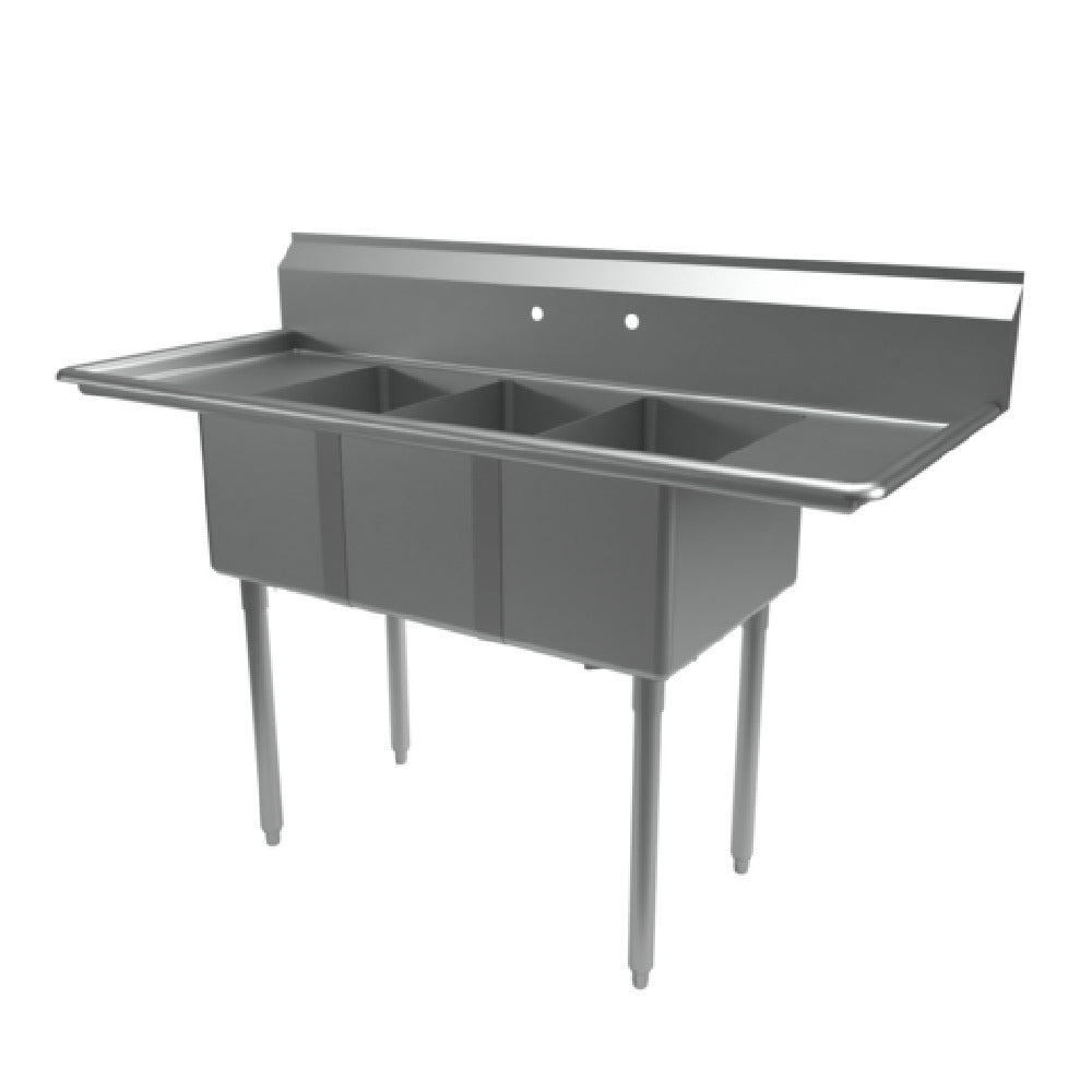BK Resources ES-3-1220-12-12T Economy Sink Three Compartment 60" X 25-13/16" Overall Size