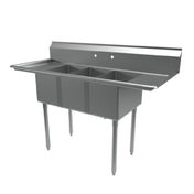 BK Resources ES-3-1220-12-12T Economy Sink Three Compartment 60" X 25-13/16" Overall Size