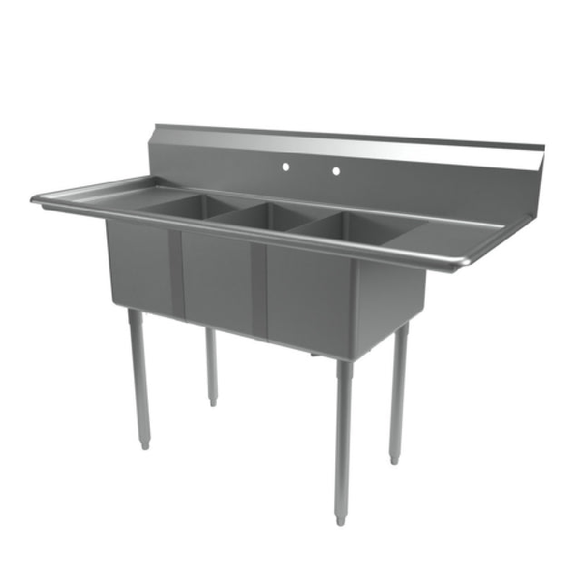BK Resources ES-3-1220-12-12T Economy Sink Three Compartment 60" X 25-13/16" Overall Size