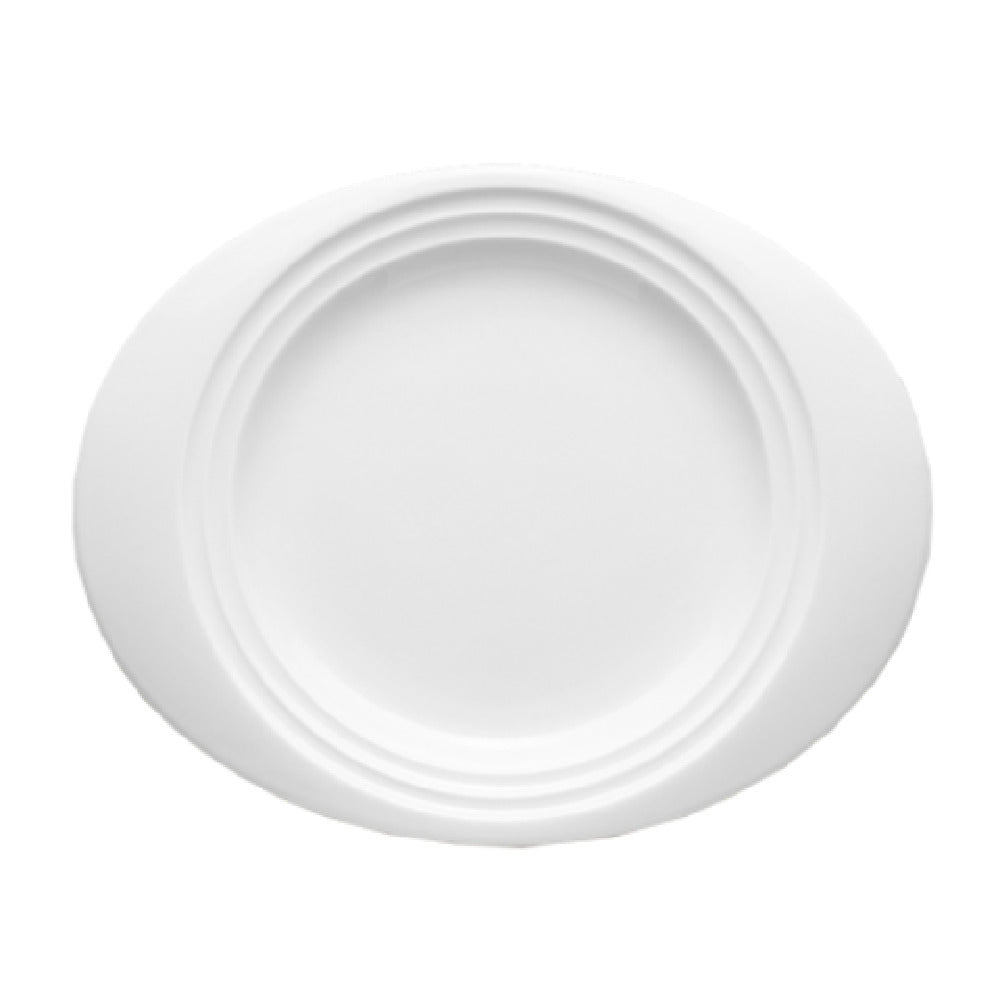 Bon Chef 1000018P Concentrics Dinner Plate 12-17/20" X 10-7/20" X 47/50" Oval