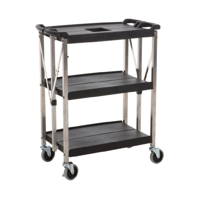 CAC China BTCF-30S Folding Utility Cart 30"L X 16-1/2"W X 36"H 3-tier