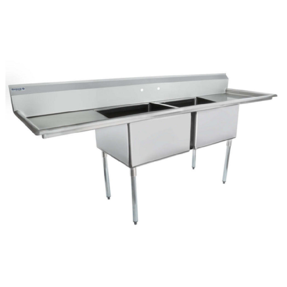 Empura ESD22424LR24 - Sink, 98"W X 29.5"D X 44.25"H, (2) Compartment