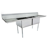 Empura ESD22424LR24 - Sink, 98"W X 29.5"D X 44.25"H, (2) Compartment