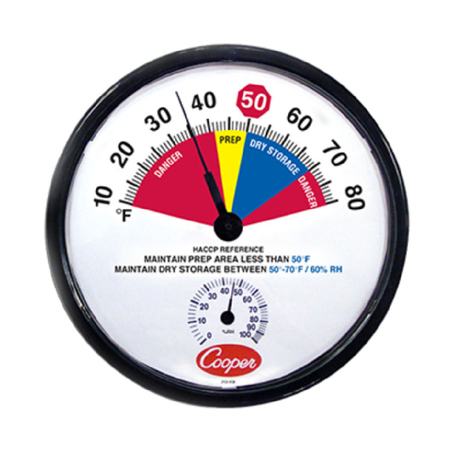 Cooper Atkins 212-158-8 Prep Area/ Dry Storage Thermometer 12" (30.5cm) Dia. Dial