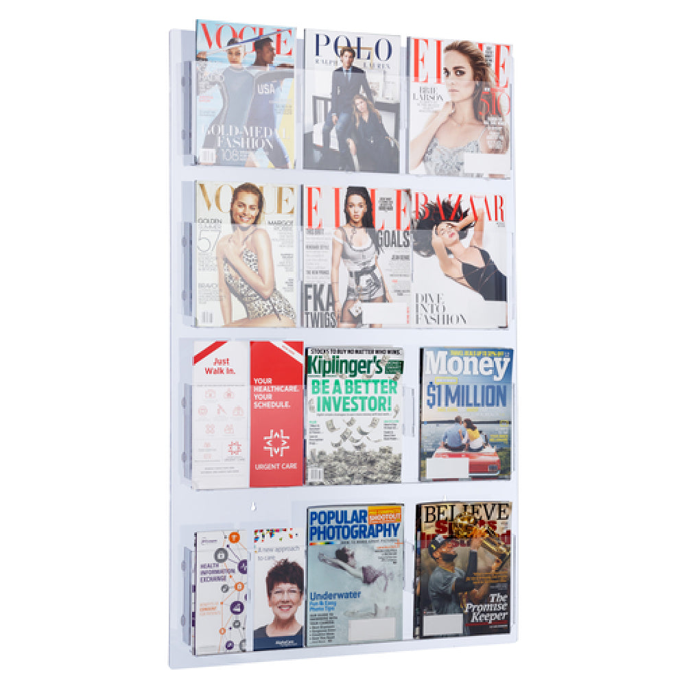 Alpine Industries ADI640-2948-CLR Hanging Magazine Rack 48" X 29" Adjustable Pockets