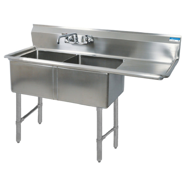 BK Resources BKS6-2-24-14-24RS Sink Two Compartment 76-3/16"W X 29-1/2"D X 44-1/16"H Overall Size