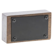 Hubert 97302 - Wood Block Sign, 5" X 1-3/4" X 3"H, Matte Black Acrylic Write-on Panel