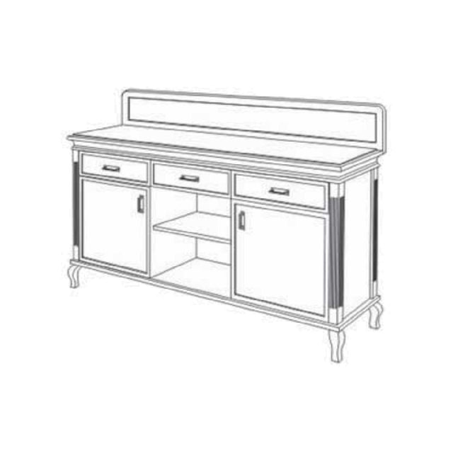 Forbes Industries 5989 Waiter's Station Wood Veneer Mirrored Back