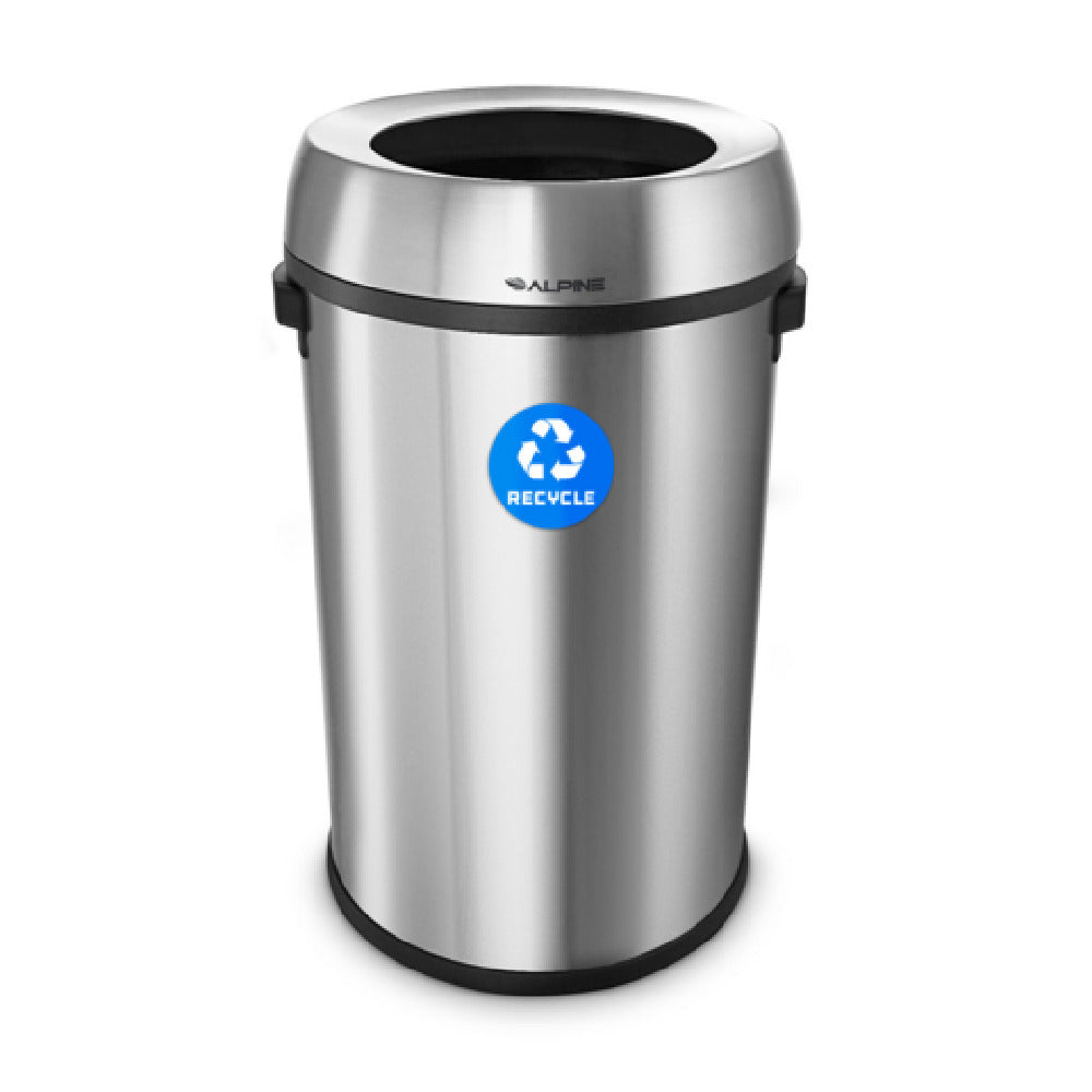 Alpine Industries ALP470-65L-R Recycling Bin Receptacle 17 Gallon (65 Liter) 16-1/2"W X 15-70"D X 27-1/10"H