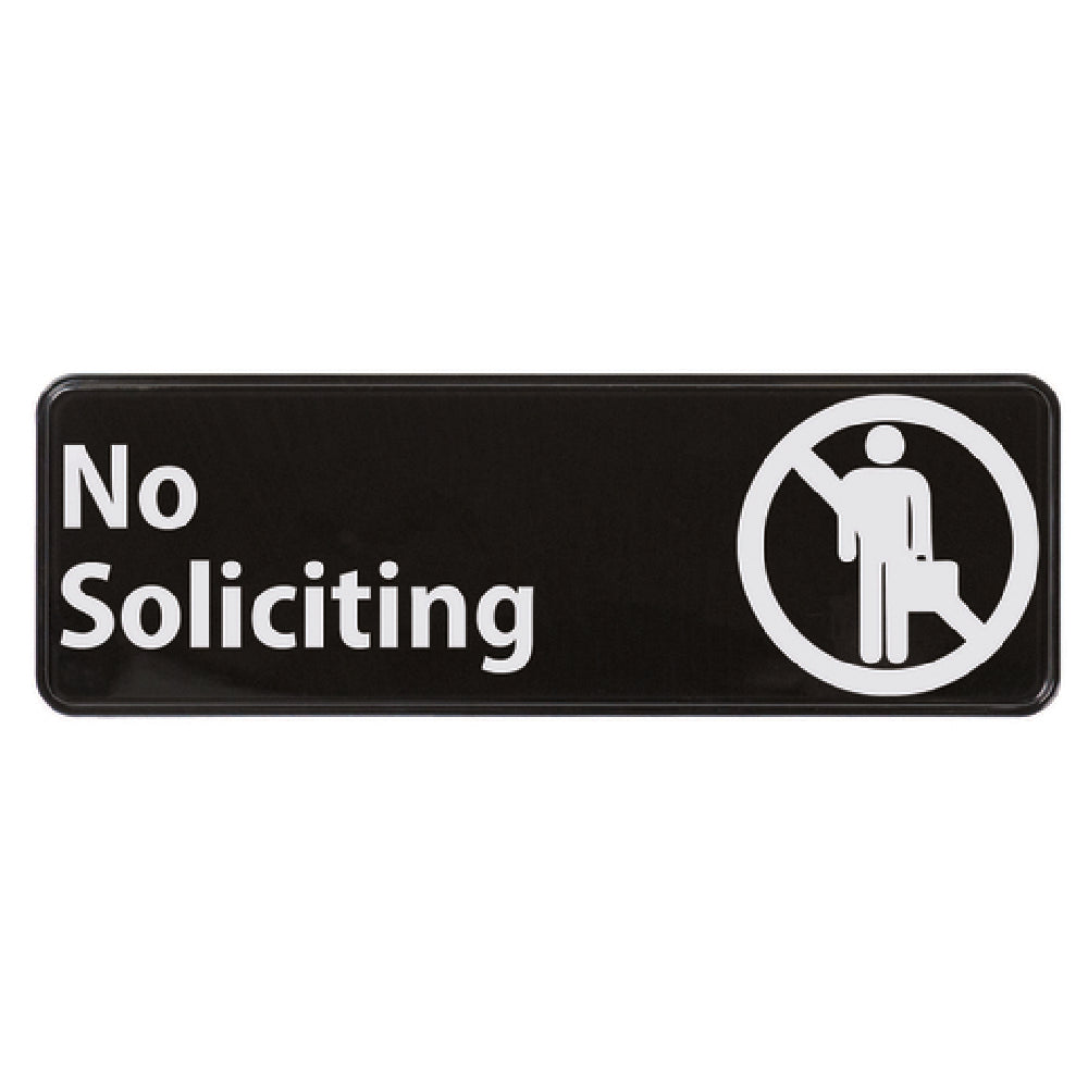 Winco SGN-336 Information Sign 9 X 3"H " No Soliciting "