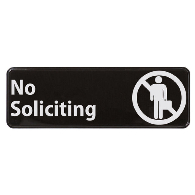 Winco SGN-336 Information Sign 9 X 3"H " No Soliciting "