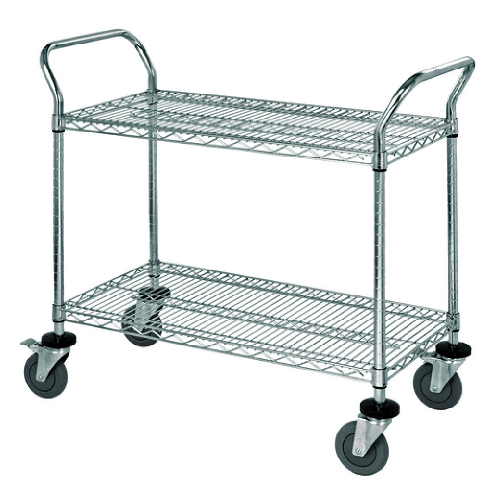 Quantum WRSC-1860-2 Utility Cart 60"W X 18"D X 37-1/2"H (2) Wire Shelves
