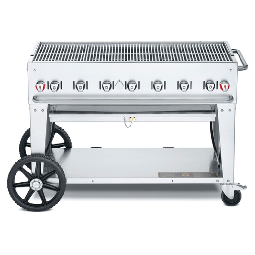 Crown Verity CV-MCB-48-SI50/100 Mobile Outdoor Charbroiler LP Gas 46" X 21" Grill Area