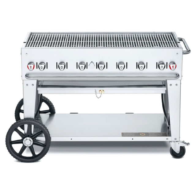 Crown Verity CV-MCB-48-SI50/100 Mobile Outdoor Charbroiler LP Gas 46" X 21" Grill Area