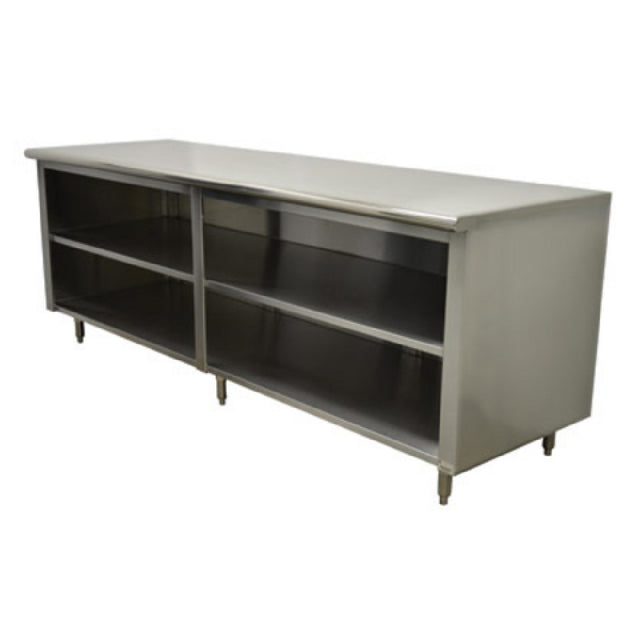 Advance Tabco EEB-SS-309M-X Special Value Economy Work Table 108"W X 30"D Open Front Cabinet Base With Mid-shelf