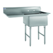 Hubert 94132 - Kratos® Compartment Sink, 23"W X 23"D X 12"H Bowl Size, (1) 24" Drain Board On Left