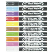 Hubert 74372 - Wet Erase Marker Set, 9-piece, Fine Point