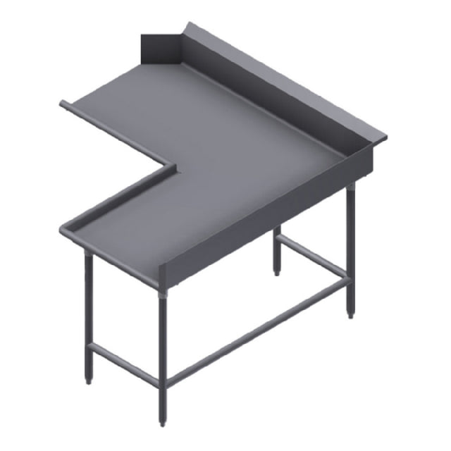 Winholt CDT-16-C-60L Corner Clean Dish Table Left To Right Stainless Steel Legs And Clad Bullet Feet