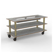 Steelite MGCMLD06GBXH - Modular Heat Table Grey Slate Brushed Brass Heavy D, 71.0" X 29.5" X 95.5"
