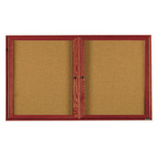 Aarco CBC3672R Red Oak Bulletin Board 72"W X 36"H Enclosed