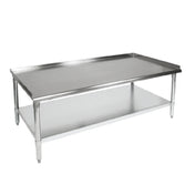 John Boos GS6-3072SSK-X Equipment Stand 72"W X 30"D X 24"H 16/300 Stainless Steel Top With 1-1/2"H Up-turn On Back & Both Sides