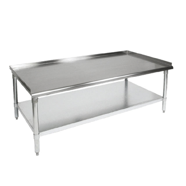 John Boos GS6-3072SSK-X Equipment Stand 72"W X 30"D X 24"H 16/300 Stainless Steel Top With 1-1/2"H Up-turn On Back & Both Sides