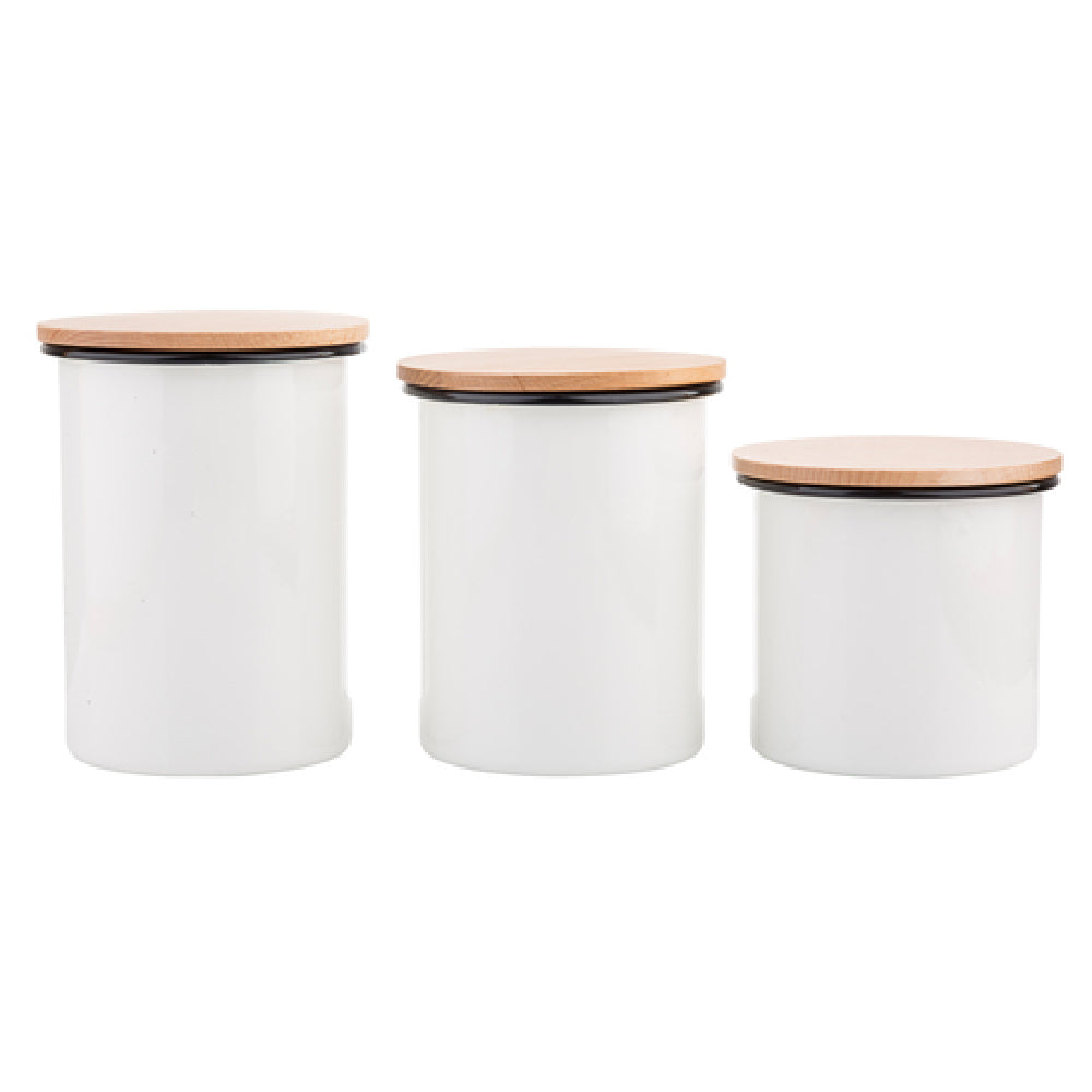 Tablecraft H80003 Enamelware Collection™ Canister Set 3 Piece Includes: (1) 28 Oz. (700014)