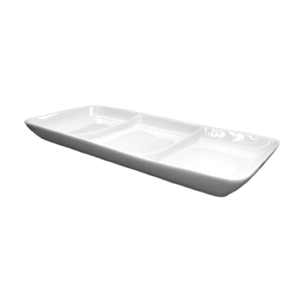 International Tableware FA3-16 Compartment Plate 16" X 6" 3-compartment