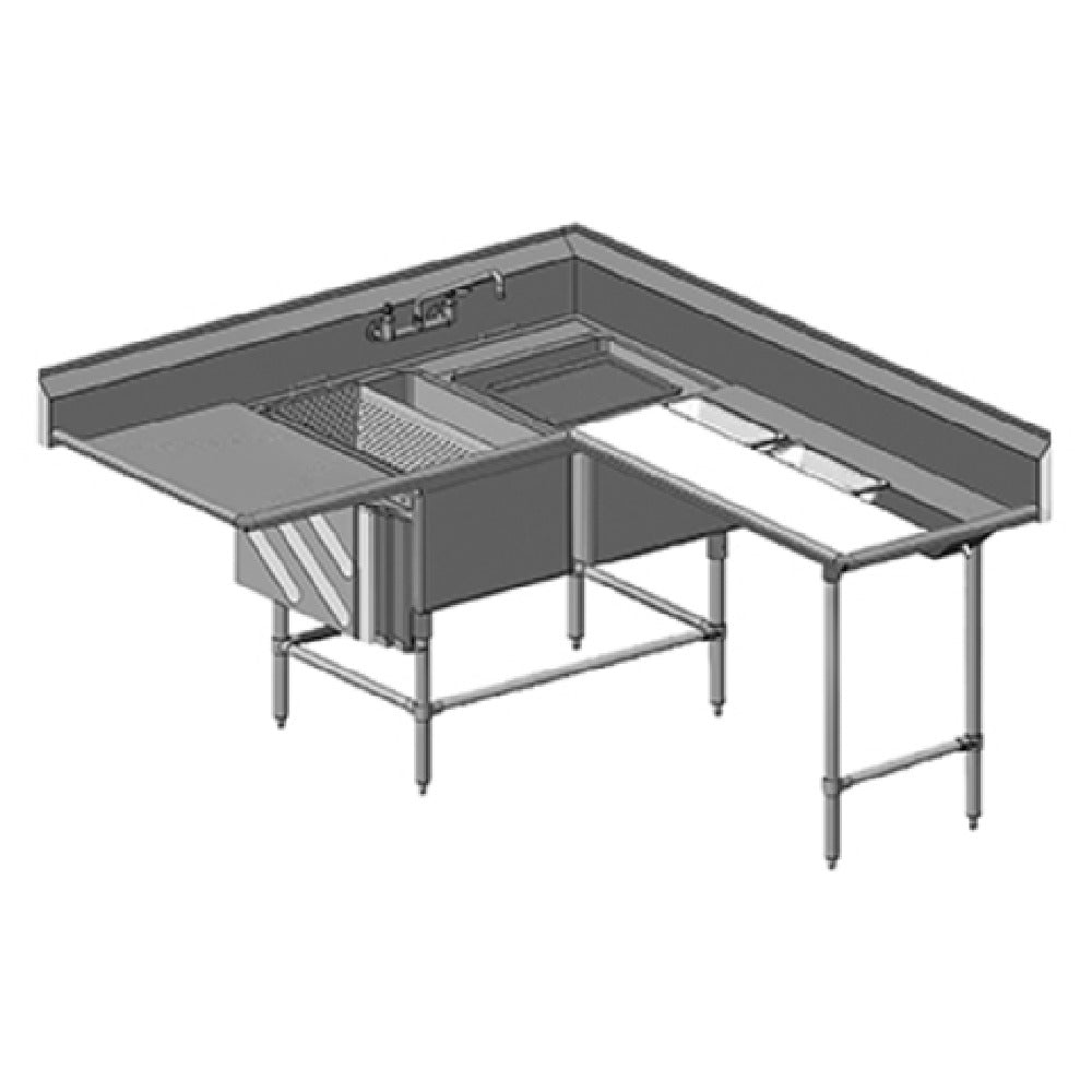 Eagle CFNP2840-2-18L-48TR Spec-Master® FNP Series Prep Sink Two Compartment