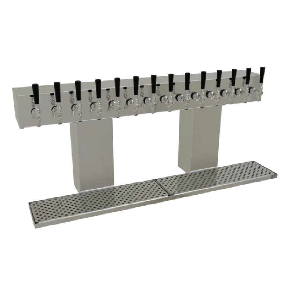 Glastender BRT-14-MFR Bridge Draft Dispensing Tower Countertop (14) Stainless Steel Faucets (handles Not Included)