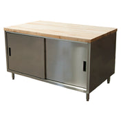 BK Resources CMT-3660S Chef Table Cabinet Base With Sliding Doors 60"W X 36"D X 34-3/4"H Overall Size