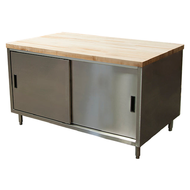 BK Resources CMT-3660S Chef Table Cabinet Base With Sliding Doors 60"W X 36"D X 34-3/4"H Overall Size
