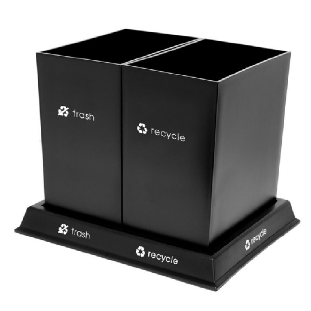 Central Specialties RC2-BLK-4.0 ReCollect2 Recycle Bin Set 15-1/4"W X 12-1/4"D X 12"H Includes (2) 2-1/2 Gallon Capacity Containers