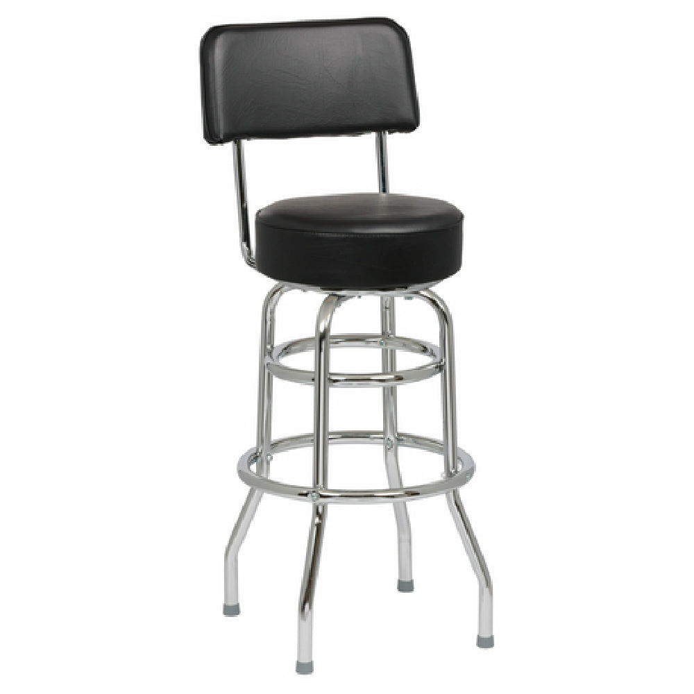 Royal ROY 7716 B - Swivel Bar Stool, Upholstered Back And Seat, Open Back