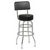 Royal ROY 7716 B - Swivel Bar Stool, Upholstered Back And Seat, Open Back