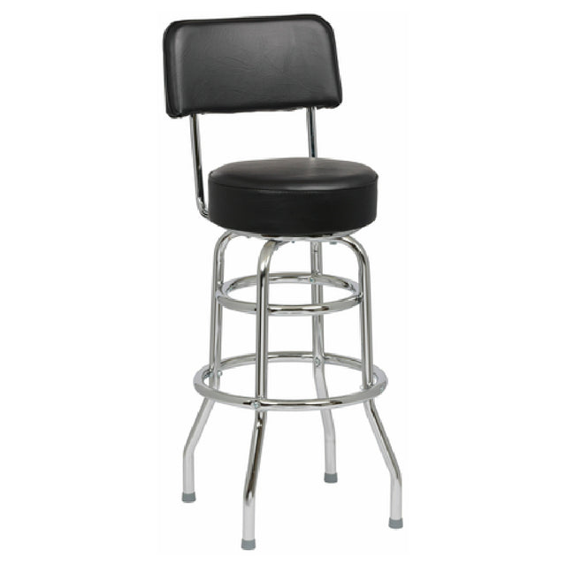 Royal ROY 7716 B - Swivel Bar Stool, Upholstered Back And Seat, Open Back