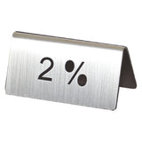 Service Ideas 1C-BF-2PCT-MOD Beverage ID Tent "2%" 1-1/2"H X 3"W