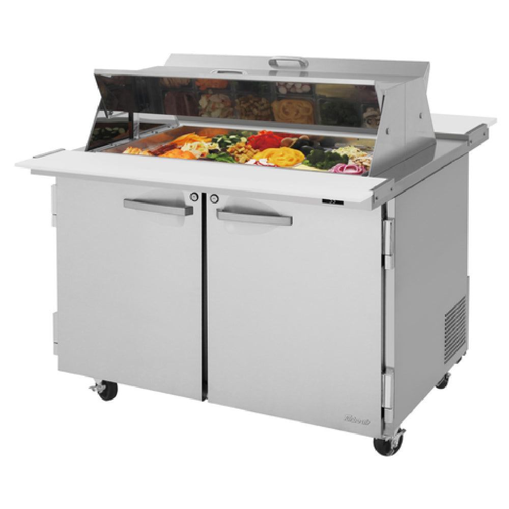 Turbo Air PST-48-18-N-DS PRO Series Mega Top Sandwich/Salad Prep Table With Dual Sided Lid